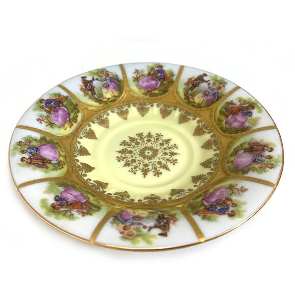 JKW Bavaria West Germany Porcelain Cup & Saucer Love Story Pattern Vintage 1950s - Picture 10 of 14